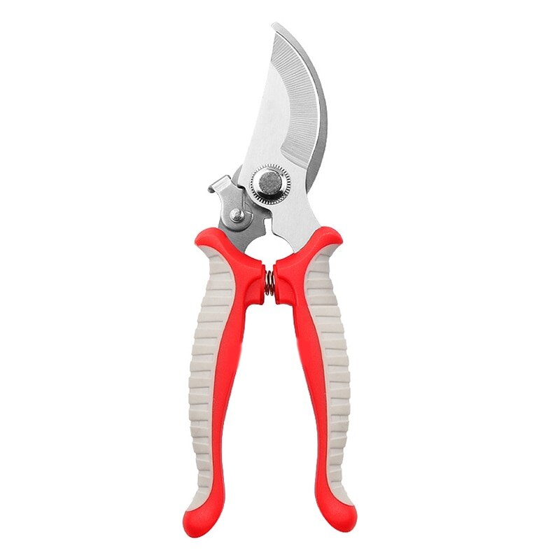 Pruning Shears Garden 7.5in Tree Trimmer Ergonomic Gardening Tool Non-slip and Labor Saving Manual Pruning Shears Tree Branch: red-grey