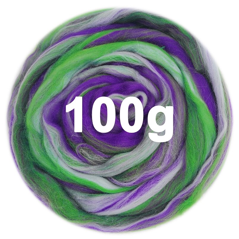 Blended Felting Wool 100g Merino Mixed Roving Wool Fiber for Needle Felting Kit Hand Dyed Wool Dry Wet Felting Supplies (NO.11)