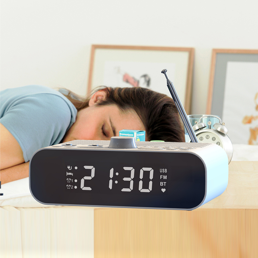 Digitaler Wecker, Radio, LED-Anzeige, digitales Radio mit automatischem Abschalt-Timer, Radiowecker für Schlafzimmer