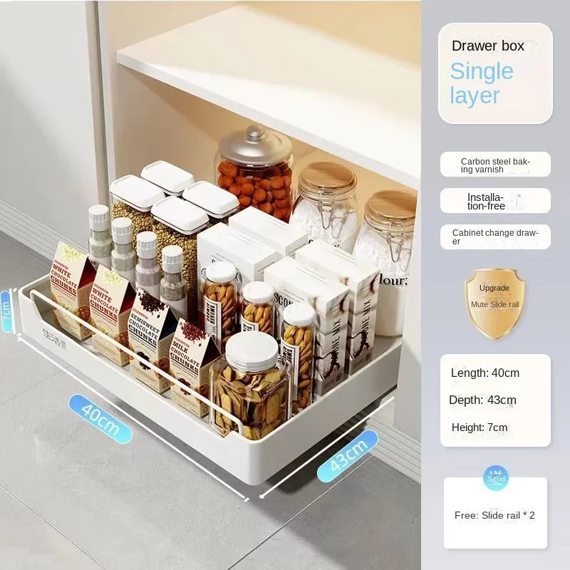 Kitchen Storage Rack with Slide Rails Kitchen Draw... – Vicedeal