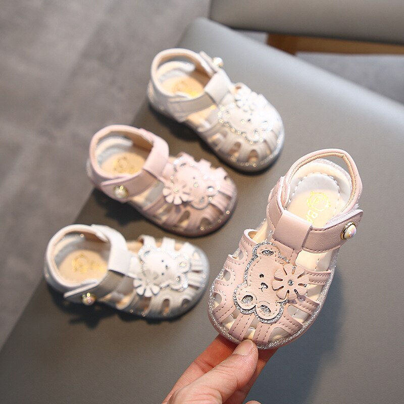 Children's Bear Sandals Summer Shoes Children's Princess Shoes Girls Soft Bottom Non-slip Sandals Girls Sweet Casual Shoes
