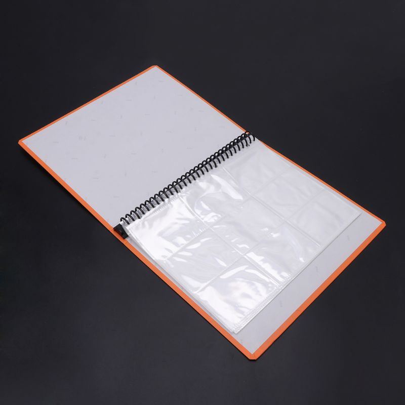 Removable 9-Pocket Blank Binder Silver Series Page Protector For Standard Size Cards Y4UD