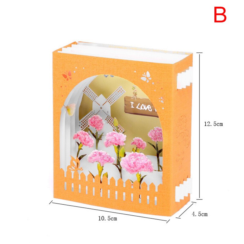 3D Mothers Day Pops Up Cards Beautiful Flowers Card Anniversary Card Thank Greeting Card For Mother HK3: b