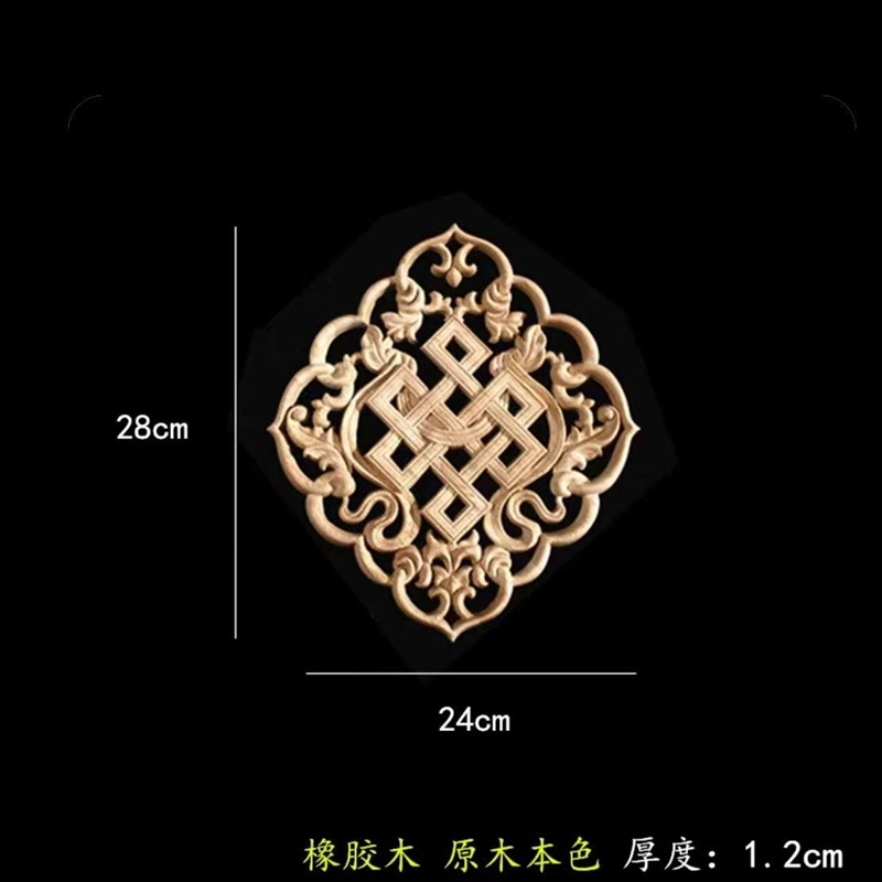 Décoration Tibétaine en Bois Massif Creux Carimplanté, Accessoire de Maison: kaki foncé