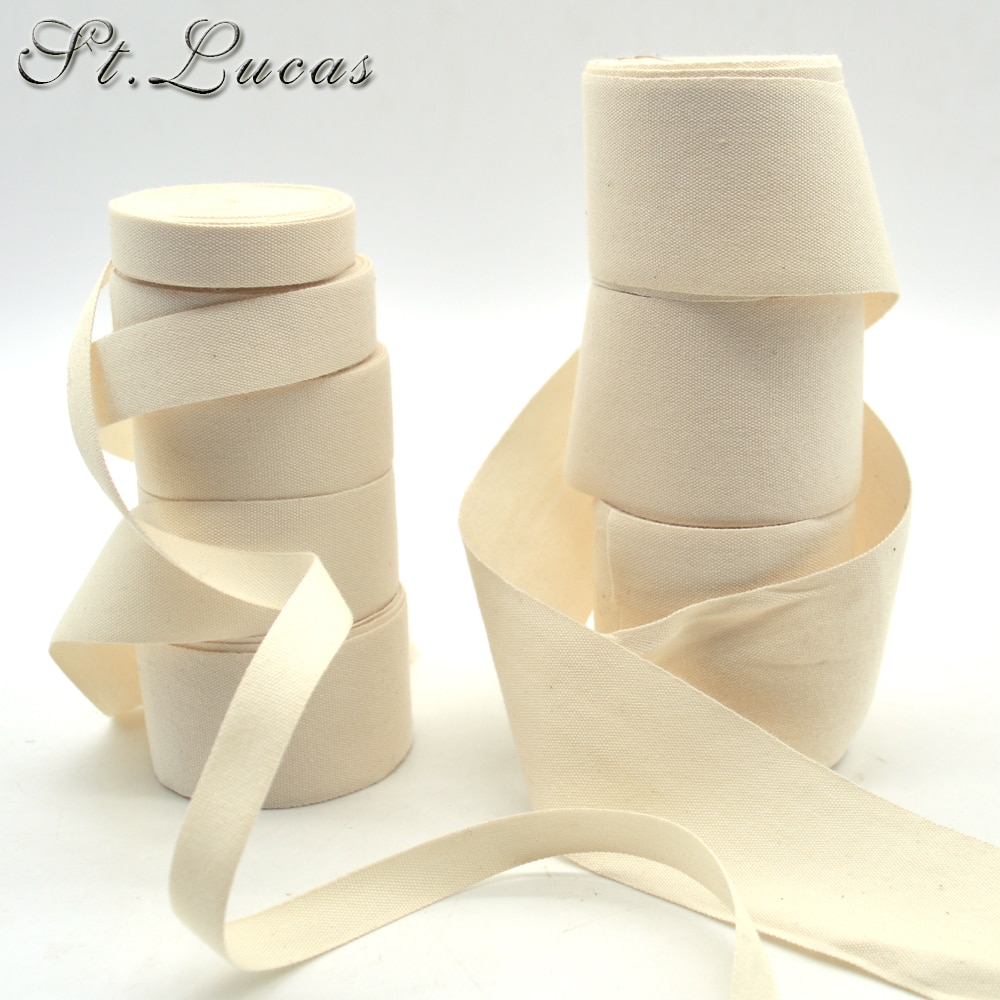 Cinta de encuadernación de diamantes de imitación, accesorios de embalaje de encaje, color natural, liso, 100% algodón, bricolaje, novedad