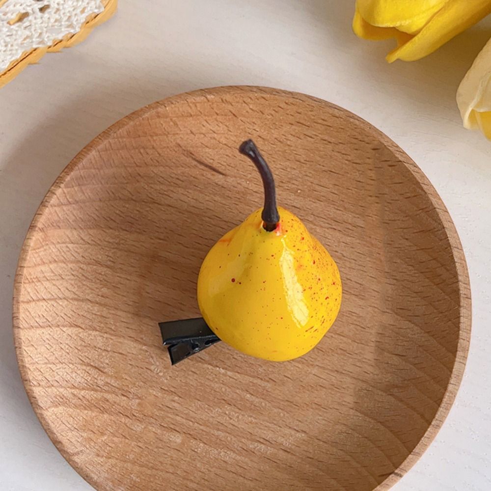 Horquilla de fruta de simulación de cereza dulce, comida falsa de limón, pinza para el pelo bonita, accesorios para el cabello de dibujos animados para mujer, diario: Azul cielo