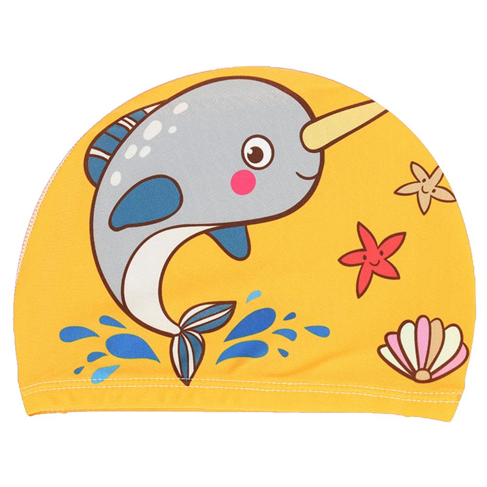 Gorro de natación para bebé, estampado de animales de dibujos animados, impermeable, protección de orejas, suave de poliéster ligero, accesorio para nadar, Unisex