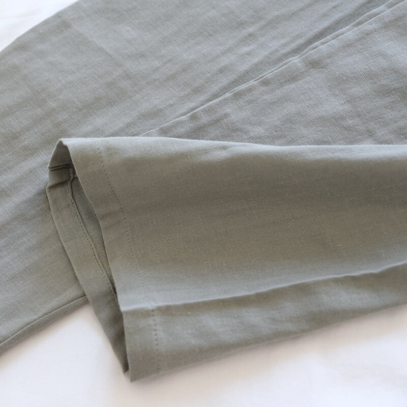 Pijama japonés de gasa con cordones para hombre, Kimono de verano y otoño, cómodo, ropa de dormir de manga de cinco puntos, traje