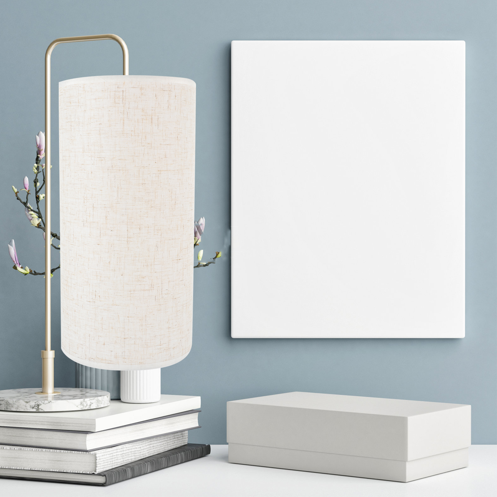 Support de lampe abat-jour cylindrique en lin, couvre-lumière, petits abat-jour cylindriques pour sol