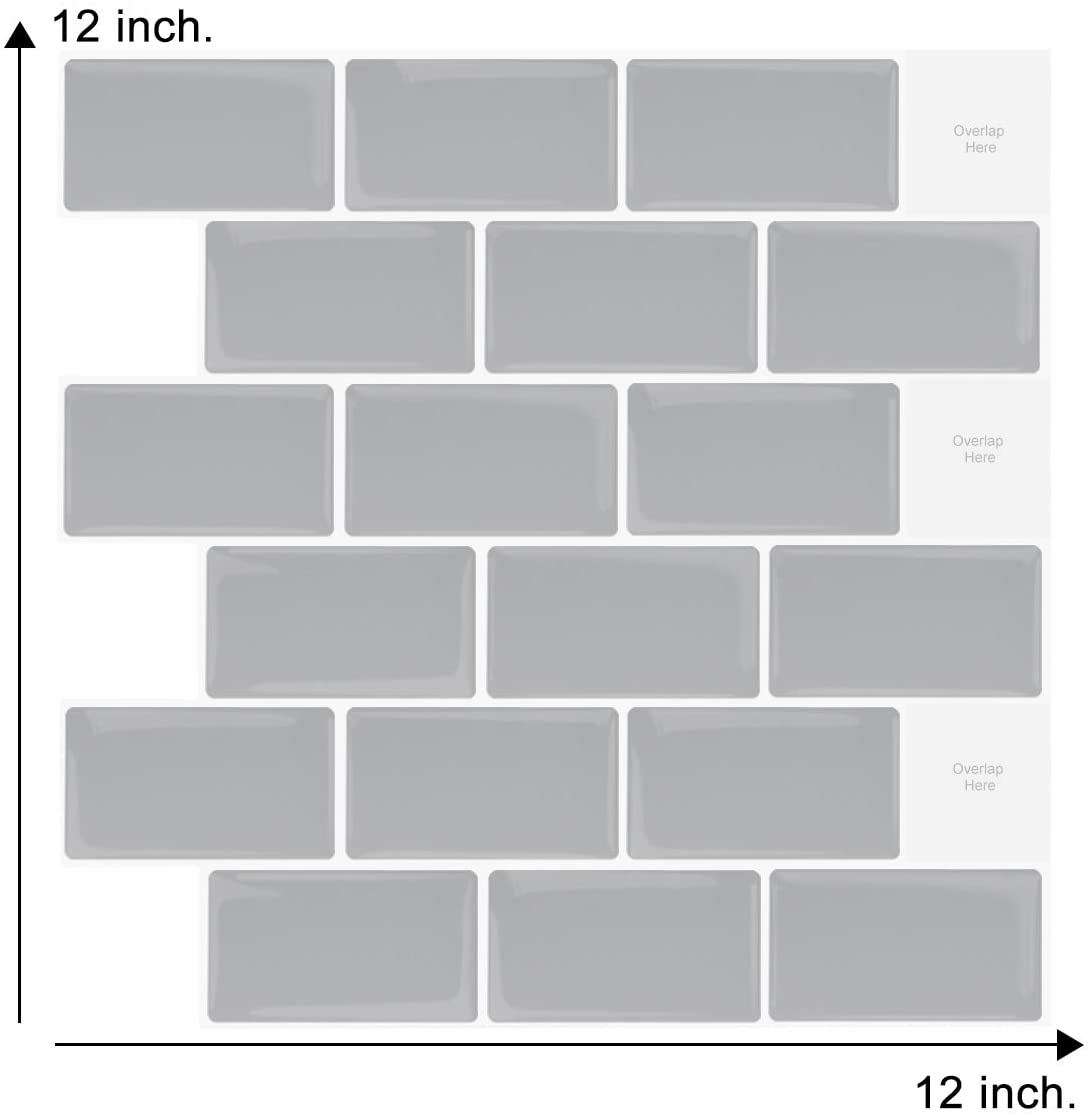 Sticker Kitchen Backsplash Wall Sticker Self Adhesive Mosaic Tiles Bathroom Waterproof DIY Nordic Modern Home Decor-1 Sheet: BW55