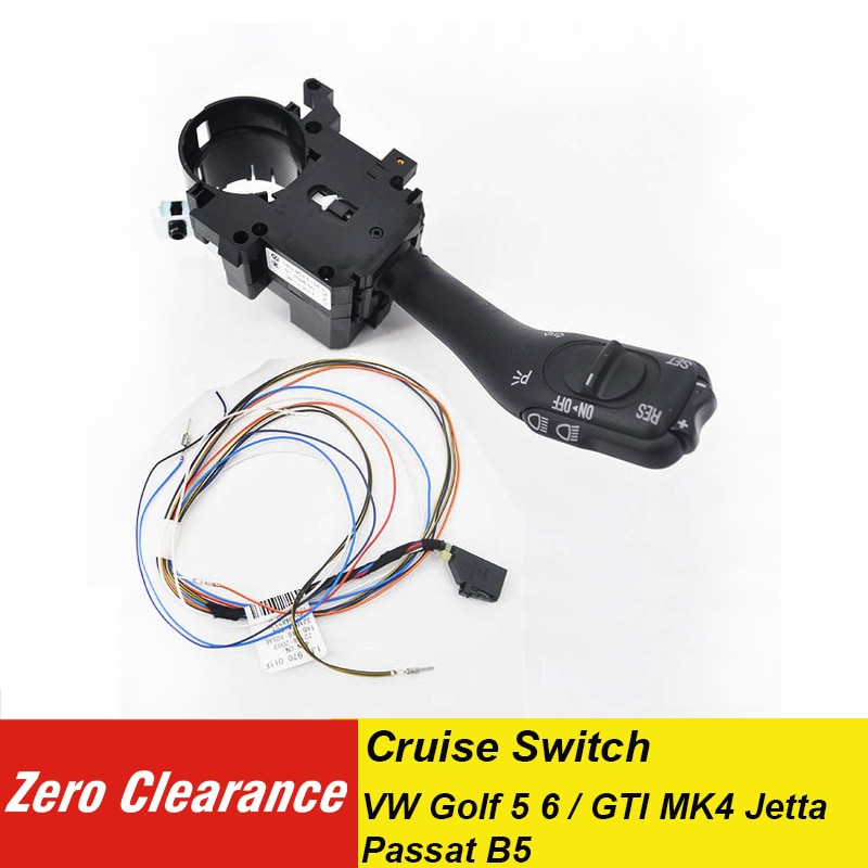 Zeroclearance ægte cruise switch kontrolsystem indikator stilk switch & sele ledning til vw golf 5 6 / gti  mk4 jetta passatb 5