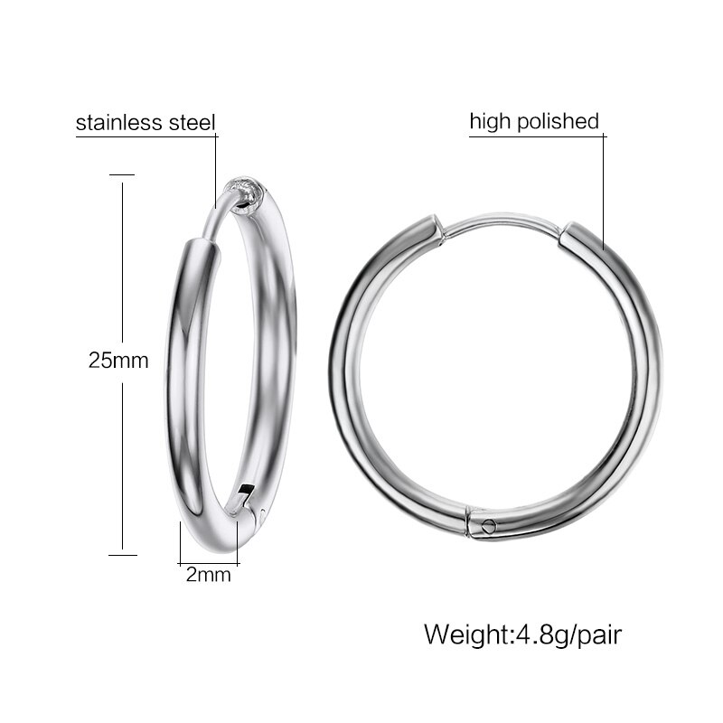 Lip ring met septum voor mannen oorbel kraakbeen roestvrij staal septums sieraden 11mm,20mm,25mm 4 kleur: 25mm zilver
