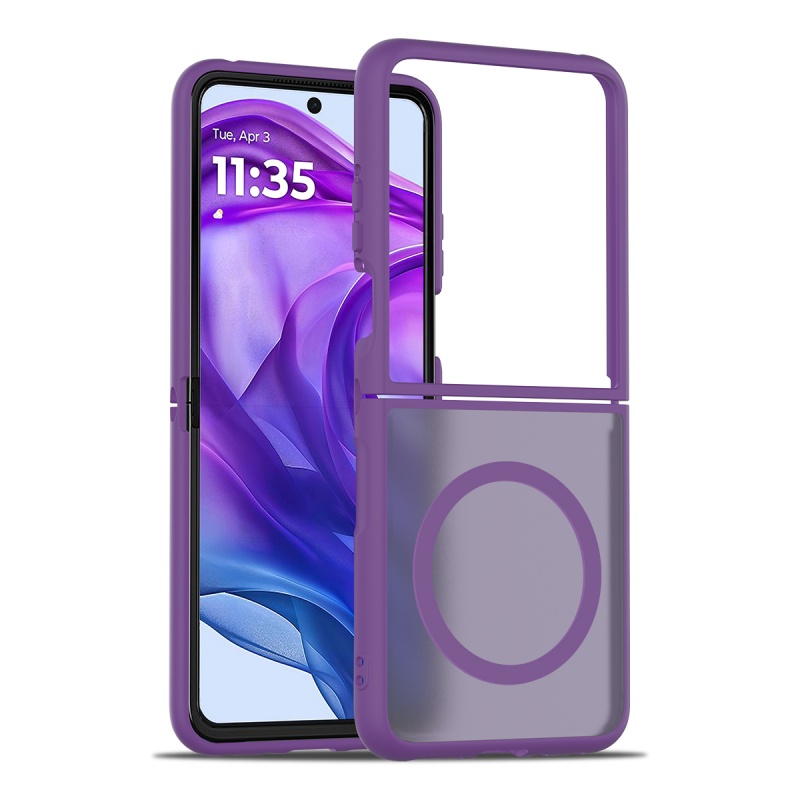 Magnetic Case For MOTO RAZR Pro Ultra Case For Magsafe Wireless Charging Matte Translucent Hard Armor Cover: PURPLE / Motorola Razr Ultra 2025