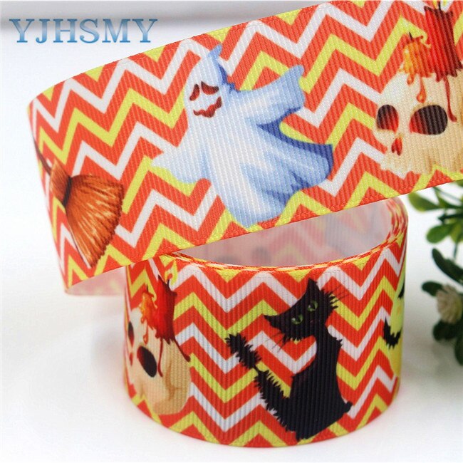 Yjhsmy c -17817-670,38 mm 5 yards halloween termisk transfer trykt grosgrain bånd,tøj tilbehør gør-det-selv pakke materiale: C -17817-675
