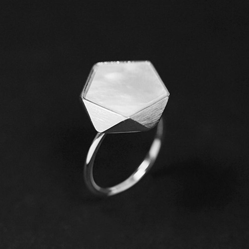Lotus Fun Real 925 Sterling Silver North European Style Geometric Angles Fine Jewelry Rings for Women: Silver Color
