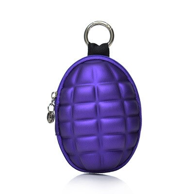 PU Key Holder Wallets Unisex Oval Headphone Case Bag Housekeeper For Keys Organizer Purse For Car Key Bag: Purple Key Bag