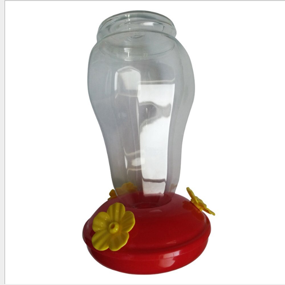 Garden Hand-held Hummingbird Feeder with 3 Feeding Ports Red with S-Hook Bird Drinking Utensils Water Food Feeder