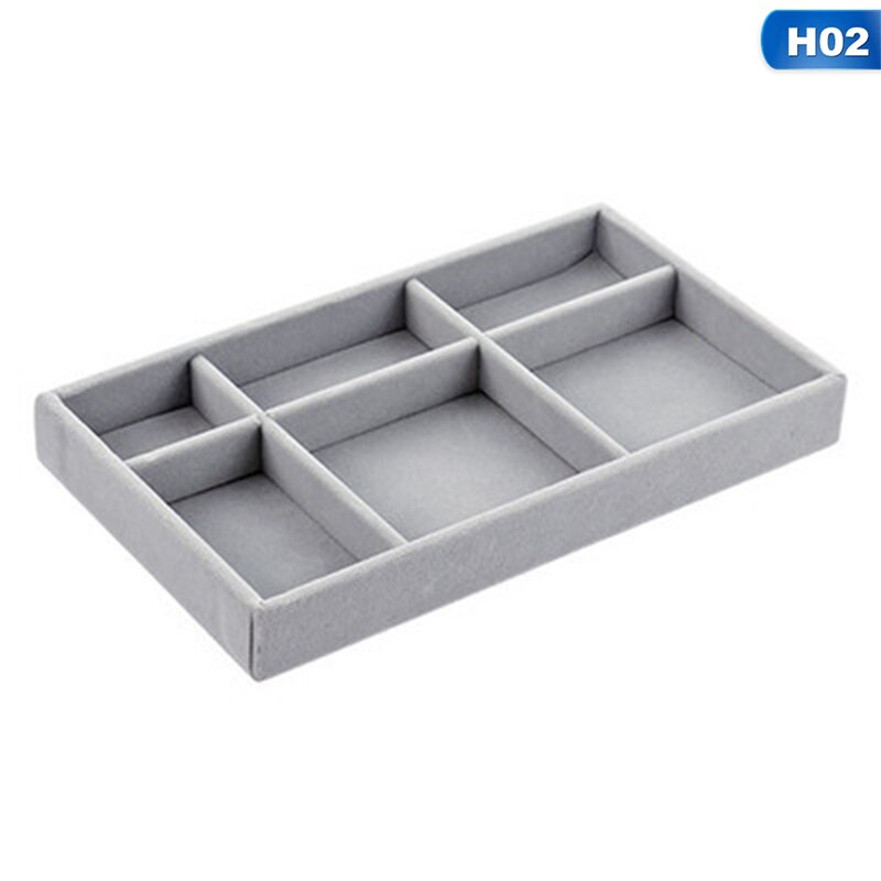 Stackable Velvet Jewelry Tray for Earring Necklace Bracelet Ring Organizer Display Storage Box Jewelry Packaging: 2