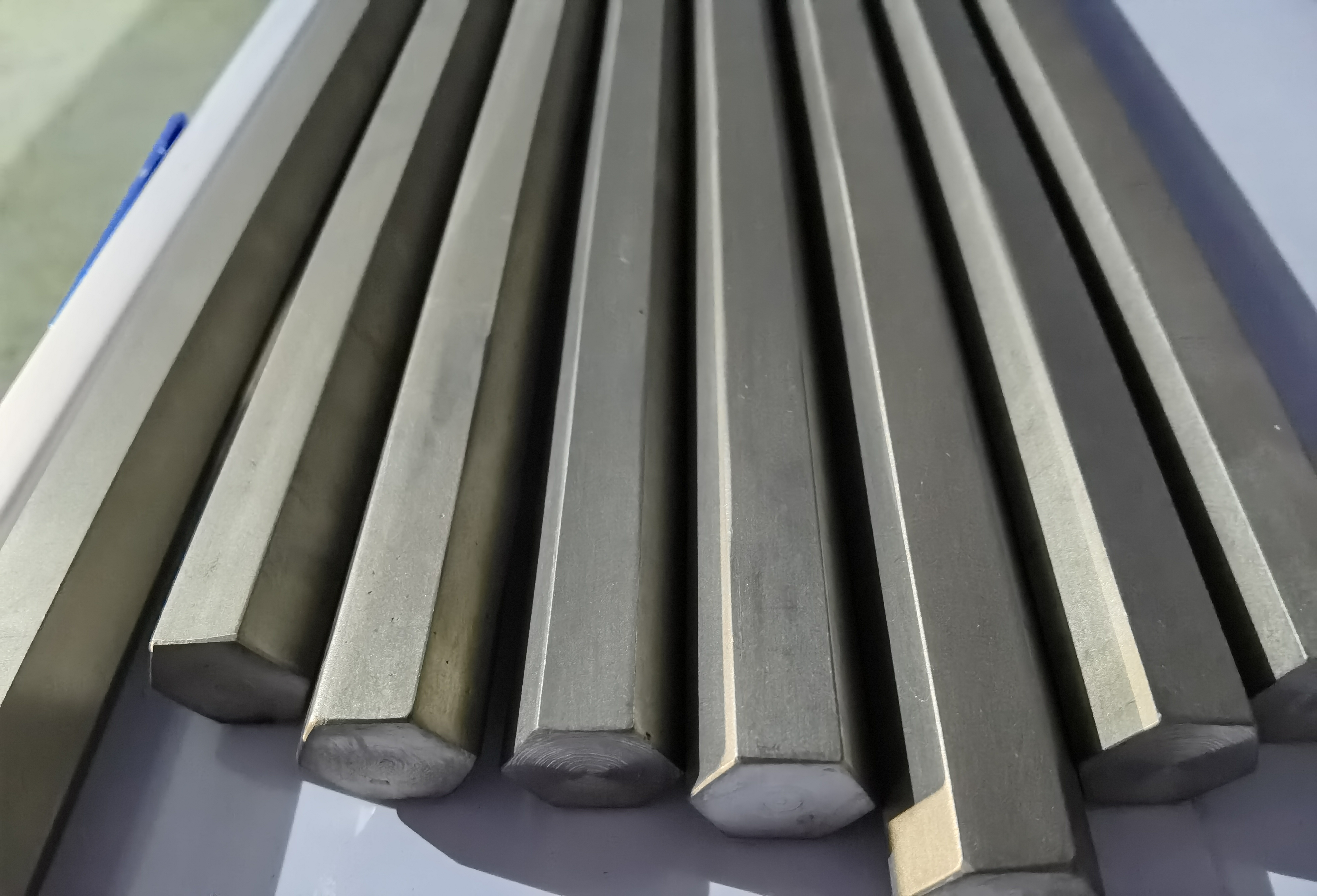 4Pcs Gr2 Titanium Hex Bar Rod Pickling Cold Drawn Bright Surface 8×500mm Hexagonal Rods for Various Processing