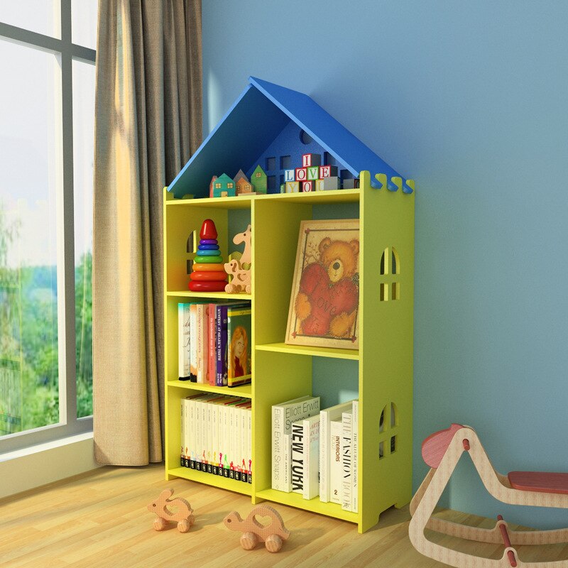 creativity bookrack modern simple commodity shelf Children&#39;s picture book shelf student storage bookcase: F