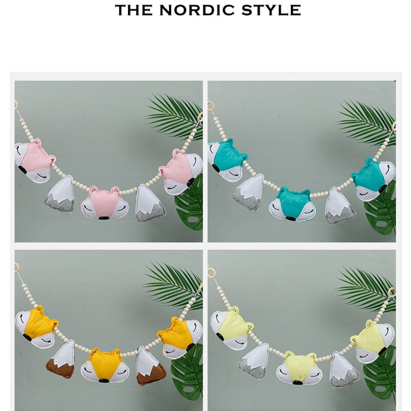 1Pc Baby Speelgoed Nordic Cartoon Vos Baby Rammelaars Kinderen Kamer Opknoping Decor Fotografie Prop Zachte Rammelaar Mobiele Wandelwagen Accessoire