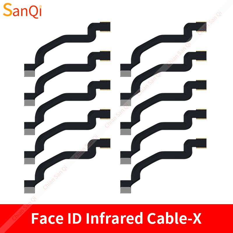 JCID JC Aixun-Cable flexible de infrarrojos FPC para iPhone, X, XS, Max, XR, 11, 12Pro, asistente de identificación facial, proyector de puntos, reparación, intercambio de componentes: X 10PCS