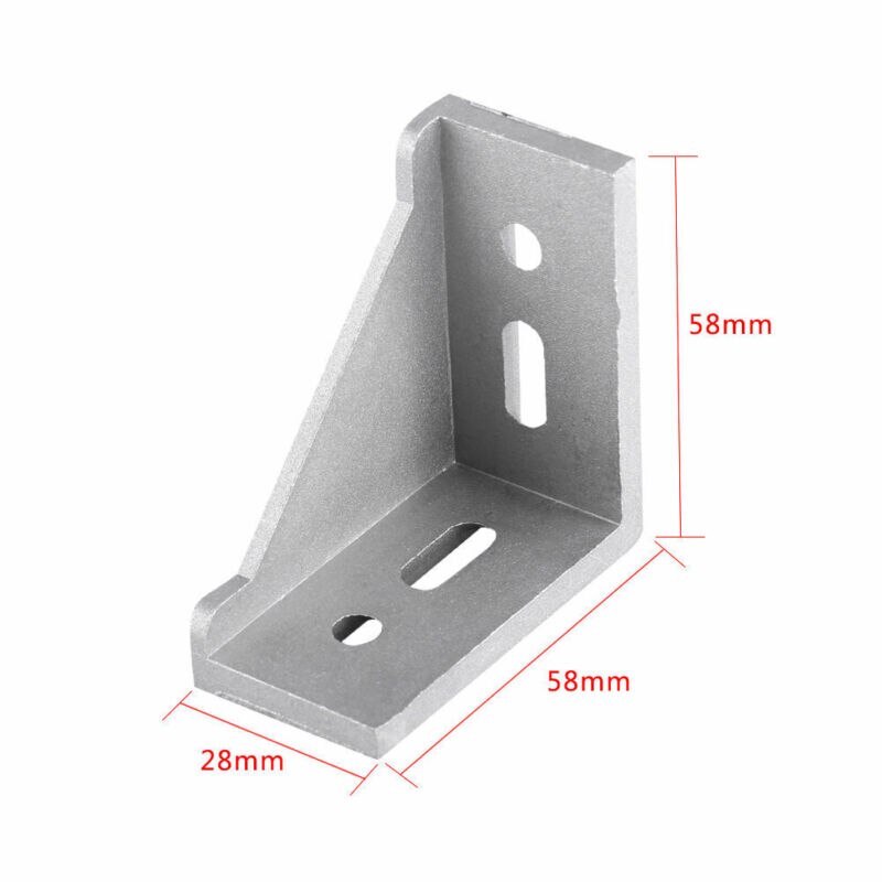 90 Graden Aluminium Hoek Fitting Connector Beugel Sluiting Serie Industriële Aluminium Profiel Hoek Code 5/10Pcs.: 58x58x28mm 5pcs