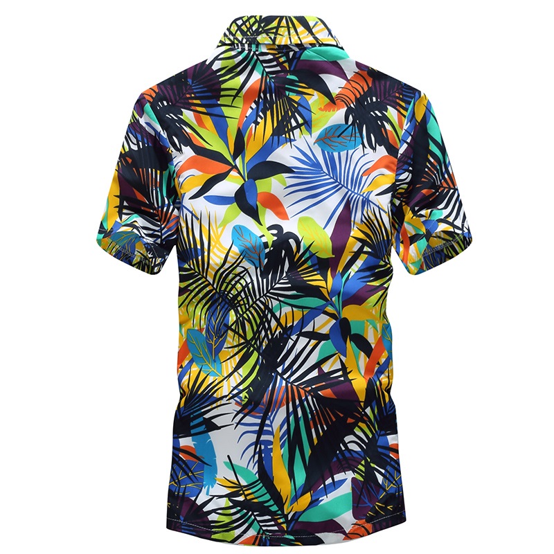 Beach Shirts Men Printed Loose Shirts Summer Tops Men Beach Casual Blouse Male Shirt Men's Short Sleeve Shirt Homme Top
