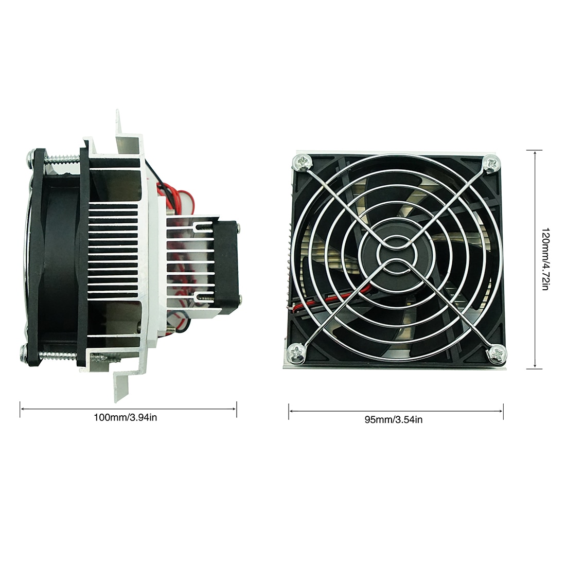 Diy termoelektrisk peltier kjøleradiator halvleder kjølesystem sett kjøler ledningsmodul vifte - sølv + svart