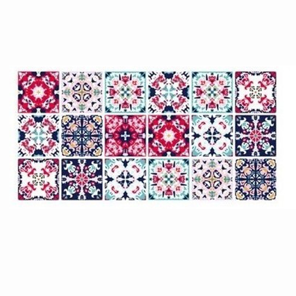 Retro dachówka naklejki podłogowe pcv łazienka kuchnia wodoodporna pasta naklejki ścienne styl marokański antypoślizgowa odporna na zużycie głupia folia: HZ019