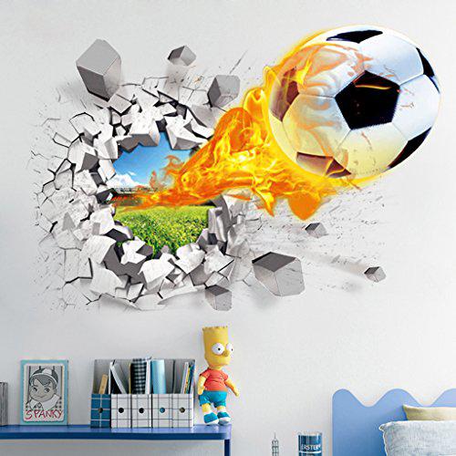 Kuulee 3D Muur Plakken Tv Achtergrond Decoratie Kinderen Muur Plakken Zitkamer Creatieve Muur Plakken 70*50Cm Voetbal