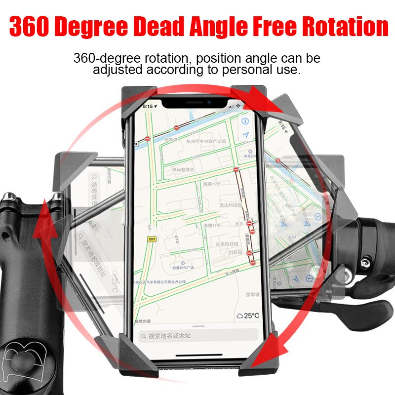Bicycle Motorcycle Cell Phone Holder Charger One Key Auto Lock Mount for 3.5-7in Mobile Phones