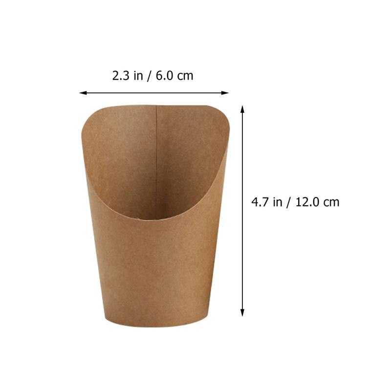 50pcs 14/16oz Disposable Kraft Paper French Fries Holder Snack Chips Packing Boxes Takeaway Party Baking Supplies: 14oz 12X6X6CM