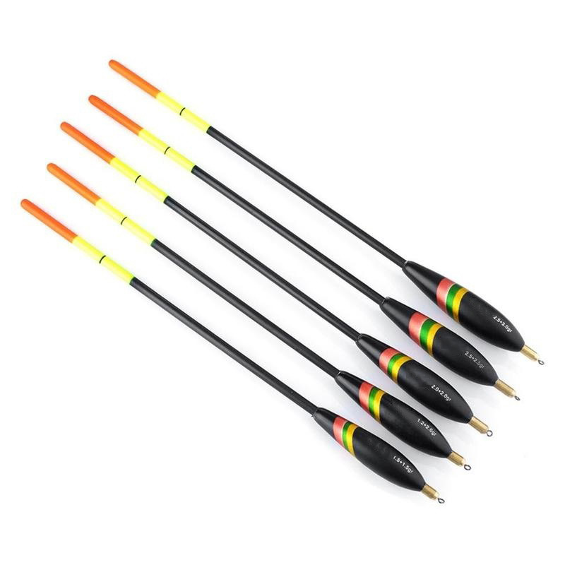 FLYSAND Kit de Bobber de pêche Durable haute sensibilité flotteurs de pêche en bois de Balsa multi-usages appâts d'alimentation pour poisson attirail 5 tailles ensemble: Default Title