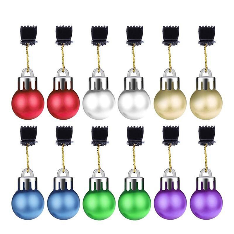 12 st julskägg mini ljus mustasch ornament söt glödlampa ansiktshår klämma tillbehör rolig jul skägg hänge glödlampa pärla: Default Title