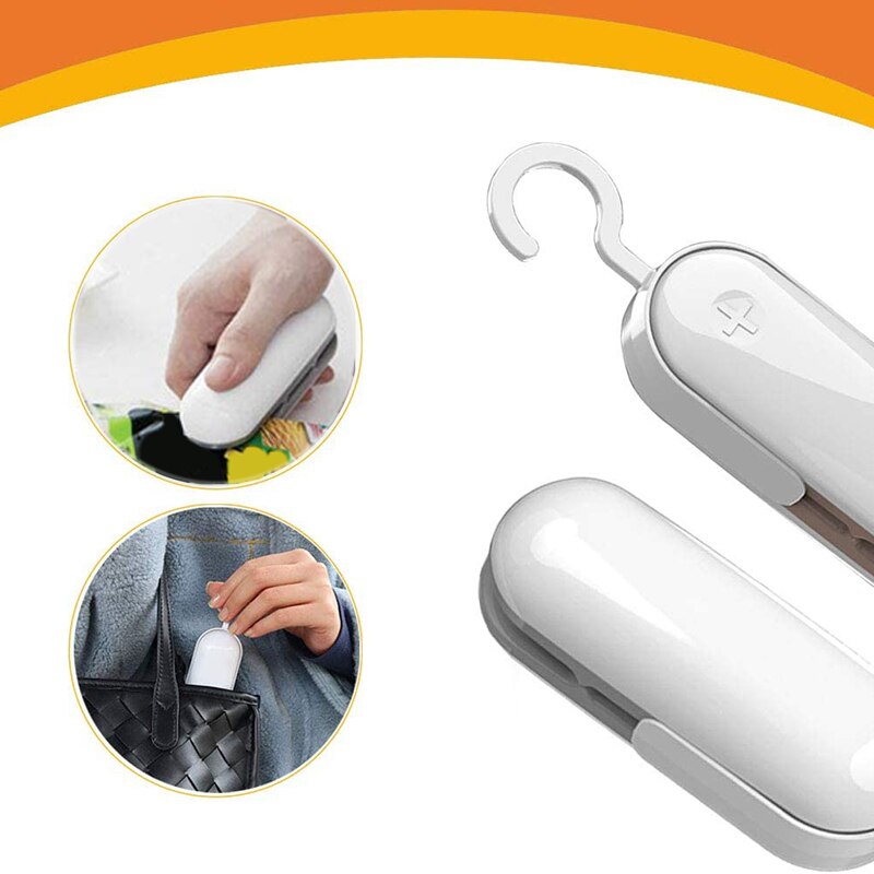 Mini zaksealer,  (2- pack) draagbare vacuüm sealers, zaksealer warmte seal , 2 in 1 warmte sealer en snijder handheld