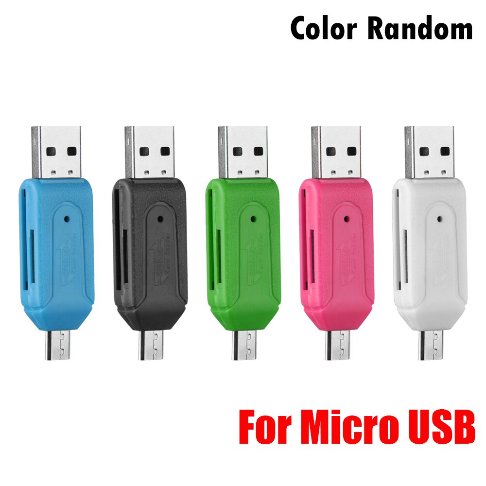 1PC 2 in1 Type-C & USB OTG Memory Card Reader Universal Micro USB TF/SD Card Reader Phone Extension Headers Adapter Accessories: Micro USB Random