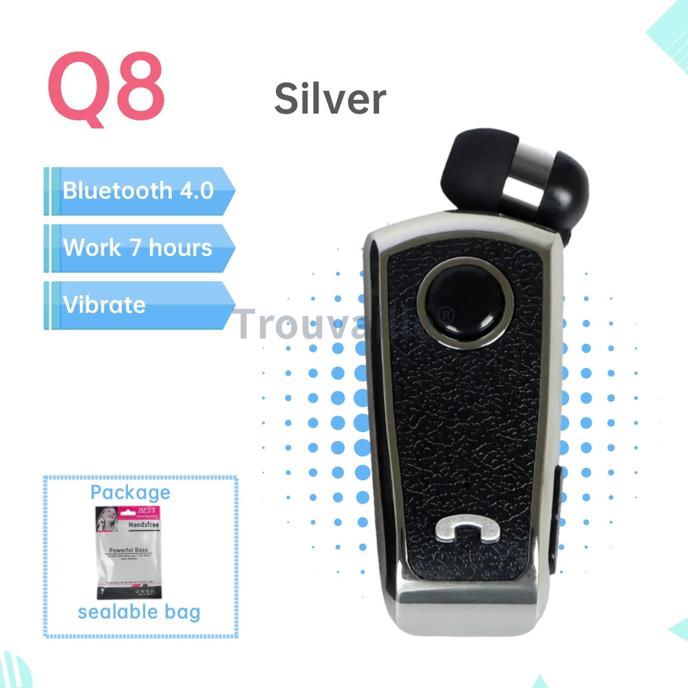 Trouvaille auriculares inalámbricos oreja en loto auriculares Bluetooth auriculares vibratorios auriculares manos libres baratos con cable retráctil: Azul
