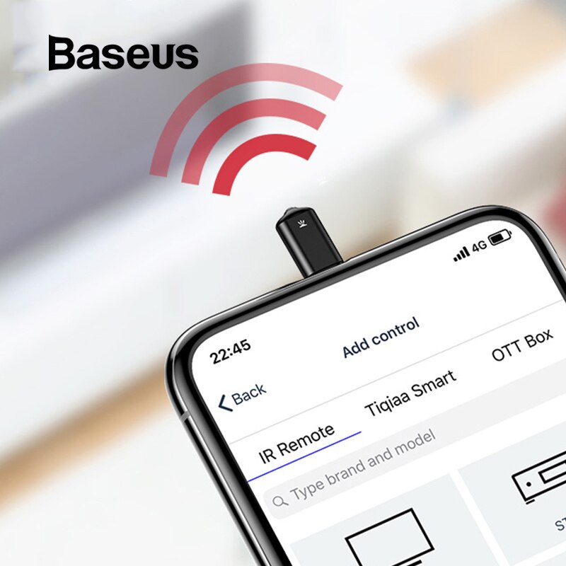 Baseus Universele Infrarood Afstandsbediening Voor Iphone Xs Max Xr X 8 Ir Draadloze Smart Afstandsbediening Voor Tv Airconditioning projector