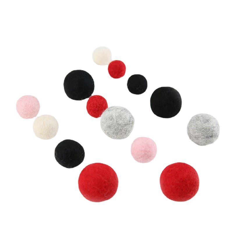 4CM 3 pz/lotto lana feltro palle rotonde lana feltro palle con corda Pom Poms colori misti artigianato materiali