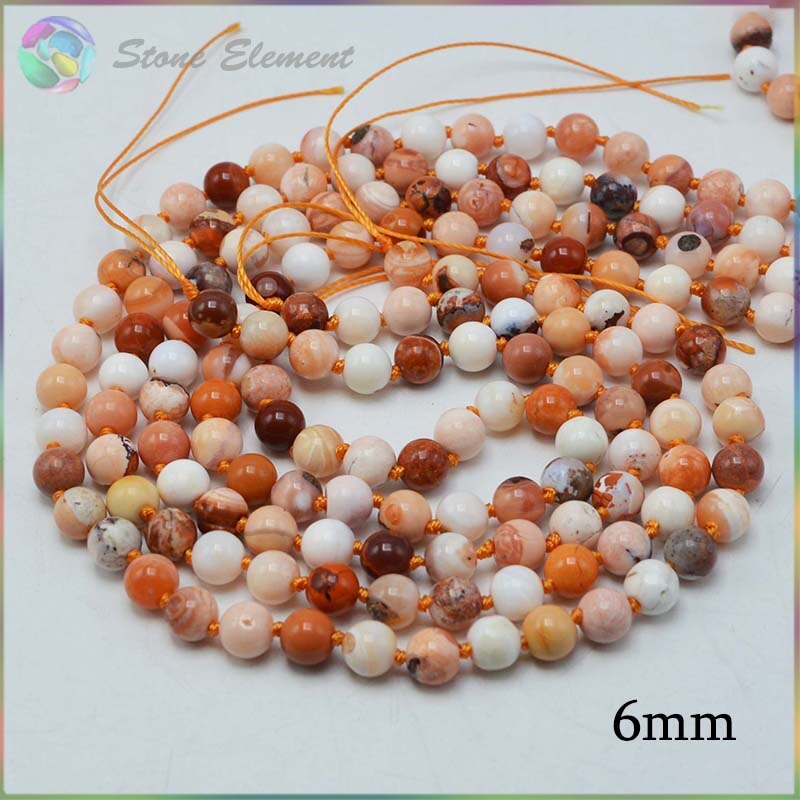 Charm Natural Precious Stone Mexican Fire Opal Loose Round Beads 4mm,6mm,8mm