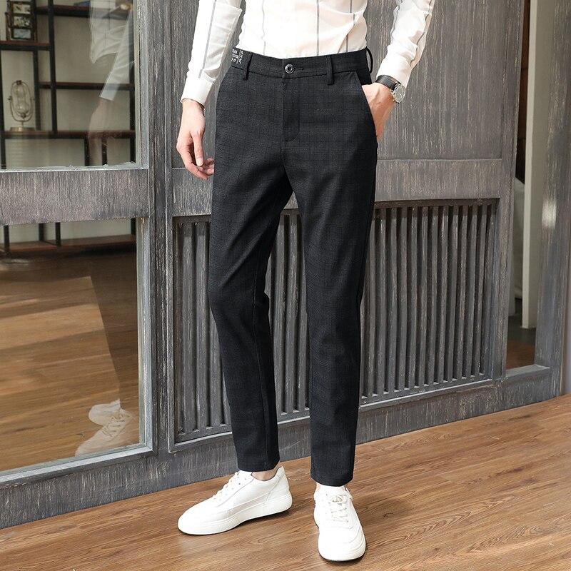 Vier Seizoenen Heren Pak Broek Stretch Rechte – Grandado