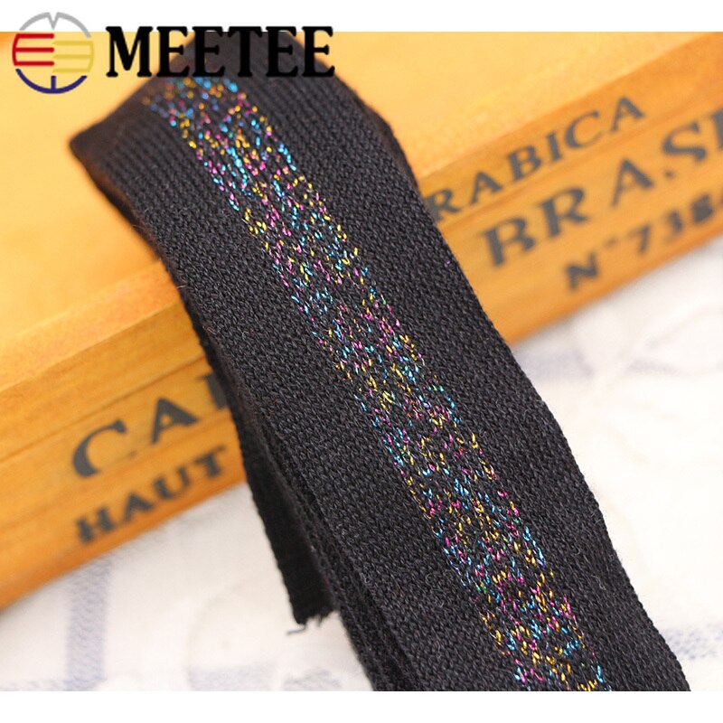 9yard 2.5/3/3.5cm Cotton Gold Silver Knitting Webbing Lace Trim Woven Ribbon DIY Handmade Sewing Clothing Waistband Deco AP564