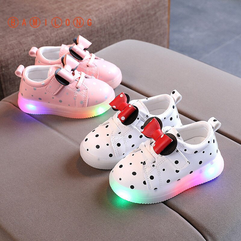 BAMILONG Spring Autumn Children Glowing Sneakers Kids Casual Shoes Chaussure Enfant Girls Shoes With LED Light B326