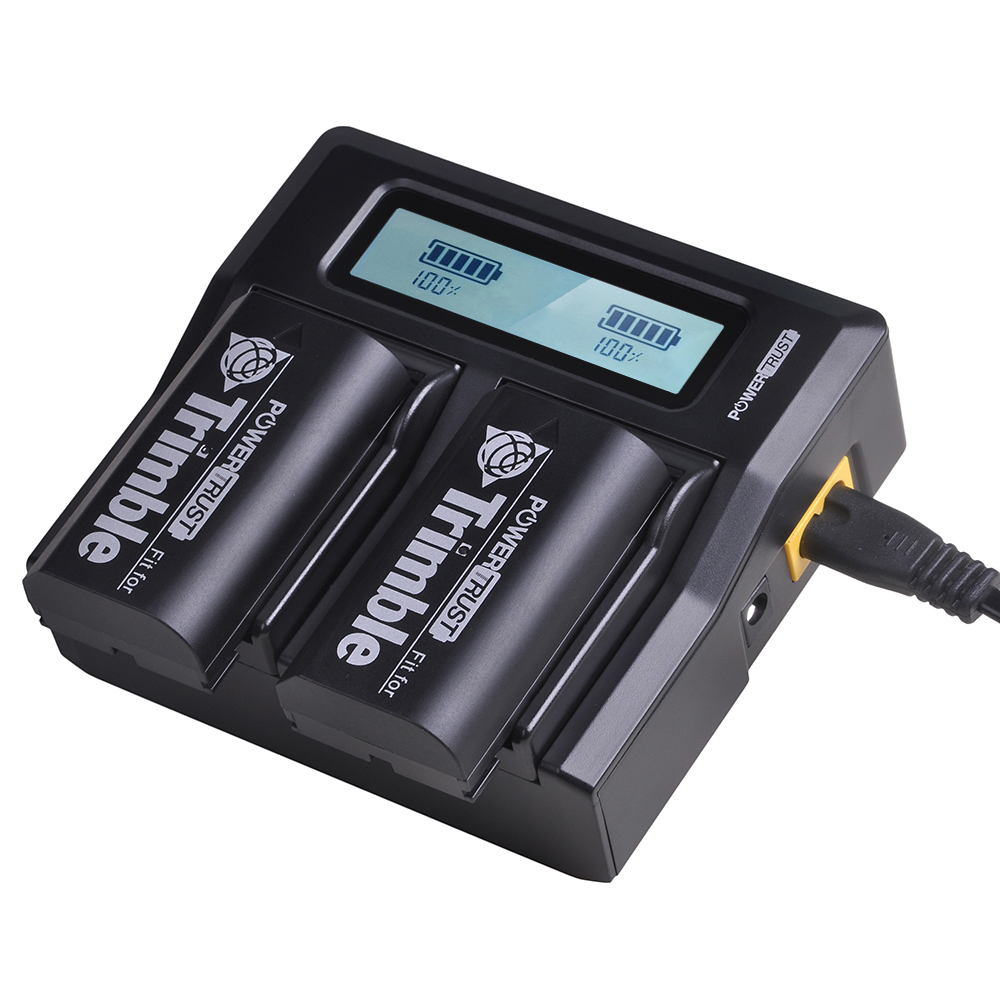1x 54344 Battery Charger with LCD display for Trimble 29518 46607 52030 38403 5700 5800 R7 R8 GNSS MT1000 GPS Receiver Batteries