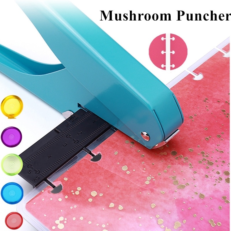 Mushroom Hole Punch Manual Paper Punches with Ruler Paper Cutter Hole Puncher A1911-10