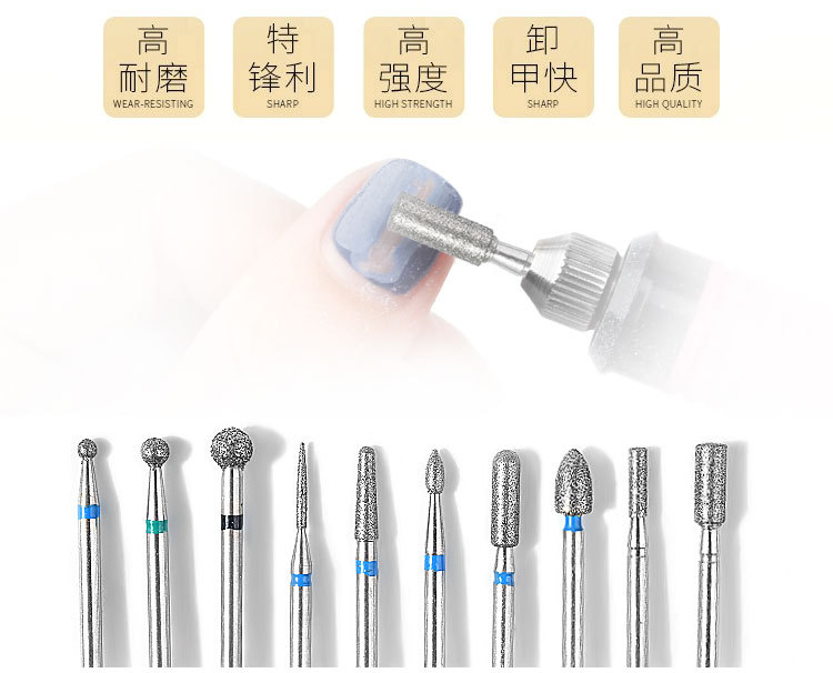10 Stks/doos Nail Cone Tip Keramische Boren Elektrische Cuticle Schoon Rotary Voor Manicure Pedicure Slijpen Hoofd Sander Tool
