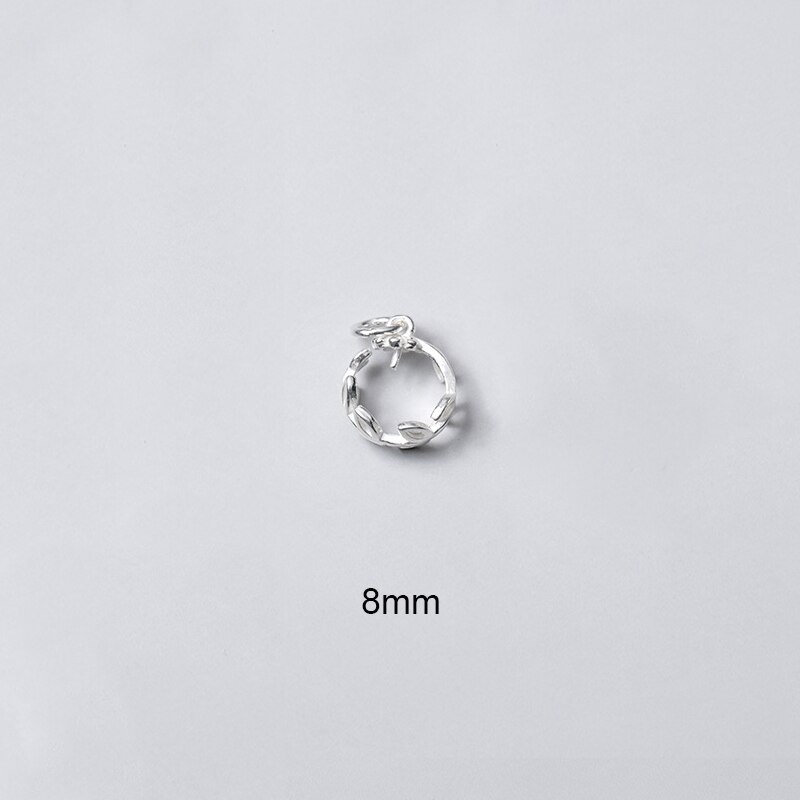 Meetsoft modisch 925 Sterling silber thailändisch blätter hohlanhänger spezial für diy handgefertigte halsketten dekoration schicke accessoires: Weiß 8mm