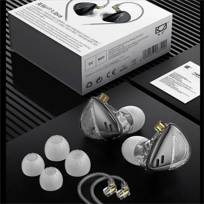 KZ X Angelears Libra Wired Earphones HiFi In Ear Ultra Wideband Dynamic Driver Music Headsets With Interchangeable Pins Custom