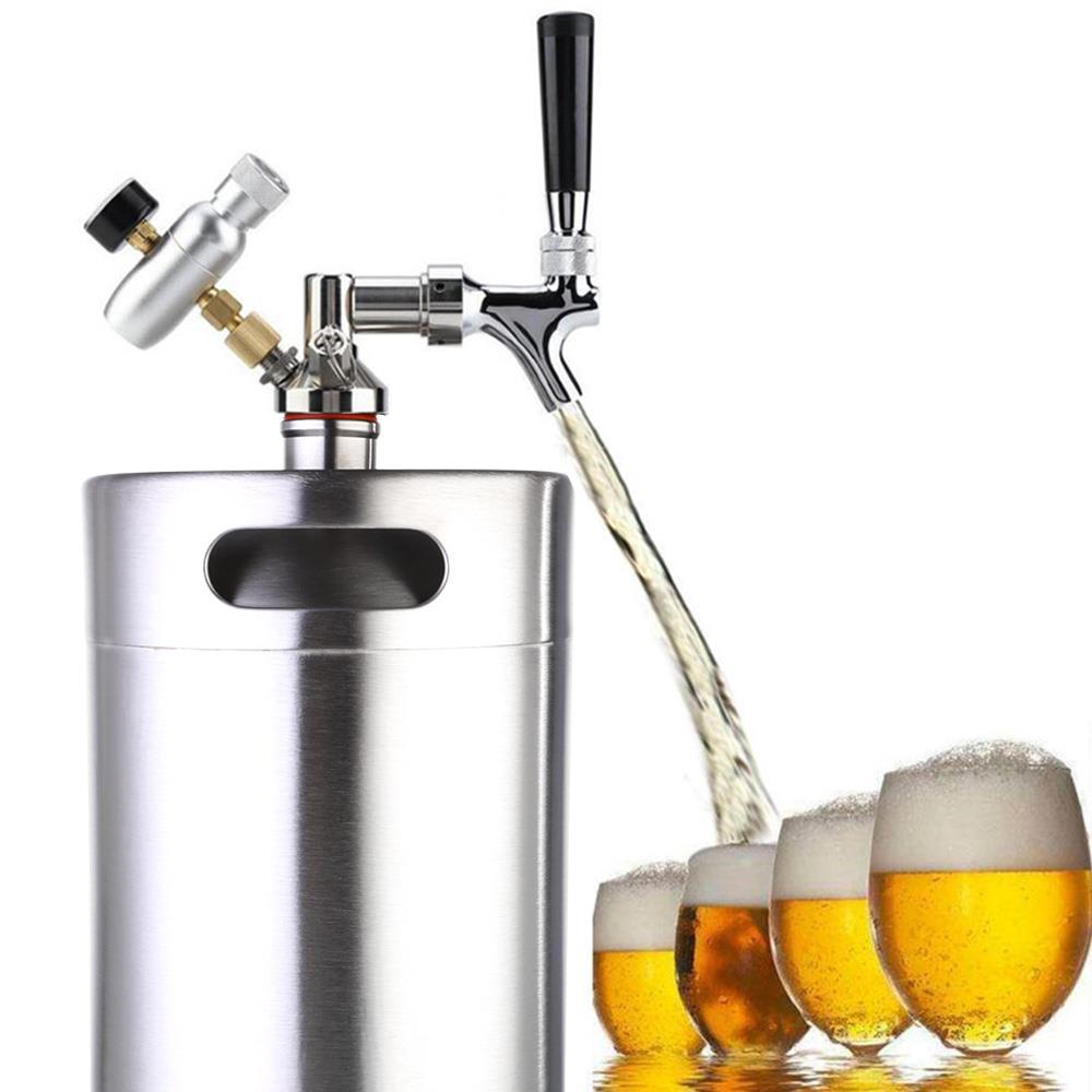 2/3.6/5L Stainless Steel Beer Keg Pressurized Growler for Craft Beer Dispenser System Home Brew Beer Brewing